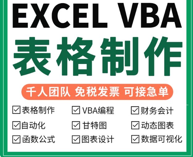 excel表格制作代做设计数据分析处理定制vba宏编程函数图表整理