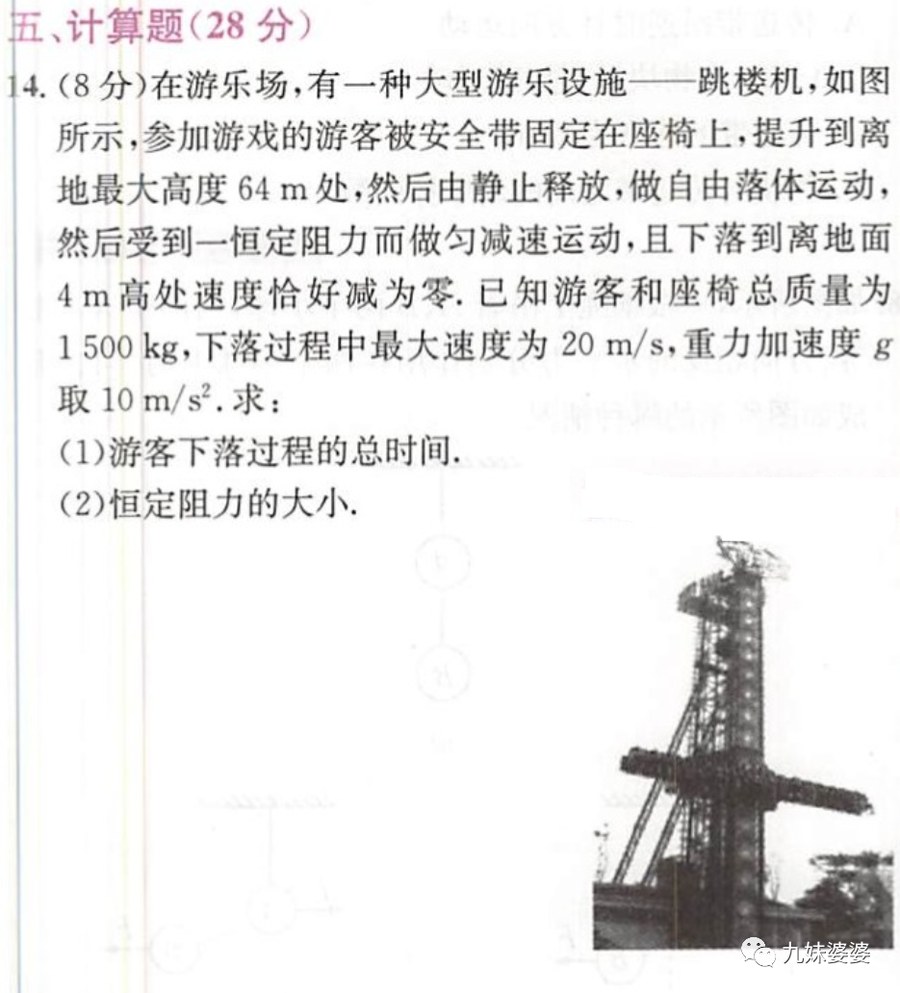 大型游乐设施计算题解析（5）